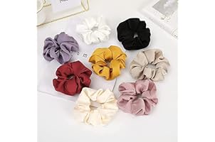 LIMBJAL® Luxury Satin Scrunchies for Women/Girls - Exact Colors as Pic, Multi-Color Scrunchies | Plain Pastel Shades | Anti H