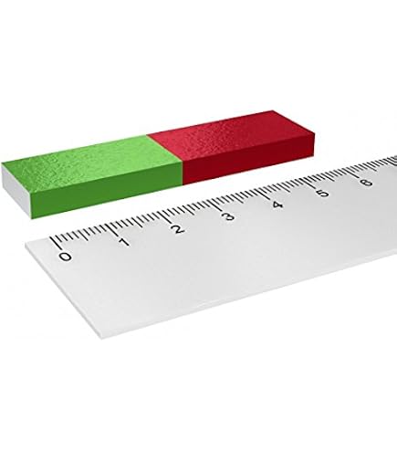 Produktbild von 2er-Set Quader-Stabmagnet AlNiCo – 60 X 10 X 5 Mm, Rot/blau Lackiert – Bis 400°C – Klassische Schul- Und Experimentiermagnete