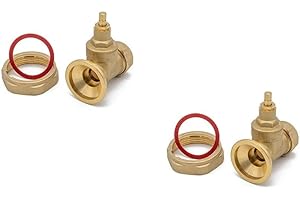 22.5 TEAM CONTROLS Pump Type GATE Valve 22MM x 1 1/2" - New B.S. Quality Brass x 2 (Pair)