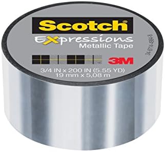 Scotch Expressions Metallic Tape, 3/4 x 200 , Silver, 6 Rolls (C414-SIL) by Scotch