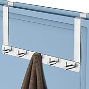 Taozun Türhaken Innenseite - Edelstahl Kleiderhaken mit 5 Haken Türgarderobe Haken ohne Bohren für die Tür Rüc