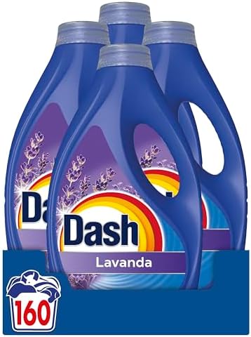 Dash Detersivo Liquido Lavatrice, 160 Lavaggi (4x40), Lavanda, Rimuove Le Macchie e Igienizza, Dona Freschezza, Brillantezza Per I Capi, Efficace Anche A Freddo E In Cicli Brevi