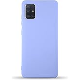 KZY İletişim Samsung Galaxy A51 ile Uyumlu Kapak ile Uyumlu İ&ccedil;i Kadife Lansman Silikon Kılıf - Lila