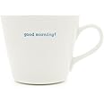 Keith Brymer Jones - Word Range - Standard Ceramic White Mug - Good Morning! (Blue) - 350ml - Gift Boxed