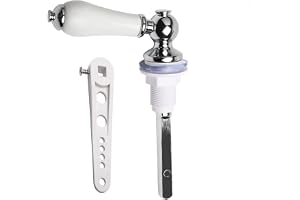 Lokatall keramisk toalett spolhandtag, krom ersättning toaletttank universell passform toalett cisternspak, justerbar arm (3/8 gränssnitt) passar 18 mm hål