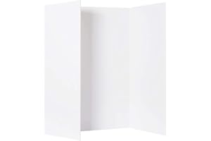 PROTECTAFILE Tri-Fold Spotlight Foam Presentation Board 840 x 594mm(A1-A2) Ideal for Showcasing Artwork & Projects -Lightweight Fold Presentation Board,Foldable Display for School (WHITE, 1 PACK)