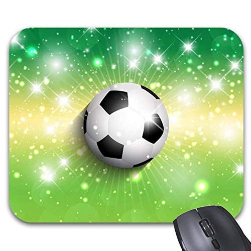 Soccer Green Glitter Mouse Pad -Stylish Office Computer Accessory 11.8 x 9.8"