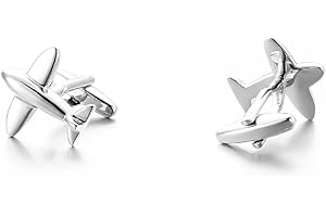 LONGCREEK Gemelos de avión para hombre, gemelos para aviones, gemelos de avión, gemelos de reacción, gemelos de smoking de camisa para aviones de reacción, gemelos punk franceses, No, no.