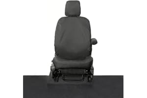 UK Custom Covers To Fit Ford Transit Custom (2013-2023) Drivers Single Seat Covers Tailored Heavy Duty Waterproof Black - SC307B