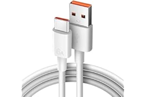P37 Cable Turbo Charge para Xiaomi 120W. Cable USB 6A Carga Rápida Quick Charge Cable USB C Mi turbo, Hyper Charge Cable USB C 65W 6A para Mi 11 Ultra. Redmi, Poco Black Shark