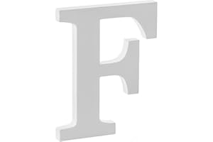 Libetui Lettre F en bois pour décoration de maison, salon, chambre d'enfant, fête, mariage, café, couleur blanche, taille 20 cm, lettre F