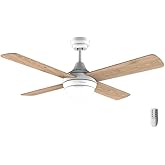 Cecotec Ventilador de Techo con Luz EnergySilence Aero 4250 DC Fresh. 40 W, Motor DC, Diámetro 42”con 4 Aspas Reversibles, Lu