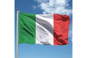 AL PRODUCTION Bandiera ITALIA 150x220 cm in poliestere NAUTICO 115 gr/mq con doppia piega perimetrale, corda e guaina. Adatta sia IN/OUT DOOR
