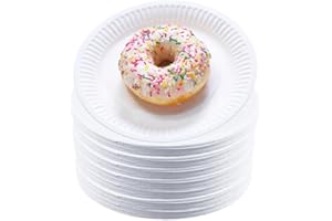 Pakomat Talerzyki papierowe 15cm 100 sztuk, talerze jednorazowe, deserowe okrągłe, stabilne talerze z kartonu, naczynia imprezowe, przyjazne dla środowiska, talerze z kartonu, biodegradowalne