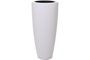 ‎VIVANNO VIVANNO Pflanzkübel Pflanzgefäß Blumenkübel Fiberglas City Weiß matt - 80x37