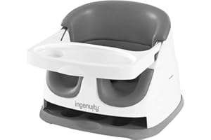 Ingenuity 2 in 1 Babysitzerhöhung und Kleinkindersitz in schiefer, für zuhause oder unterwegs, leicht zu reinigen, wächst mit