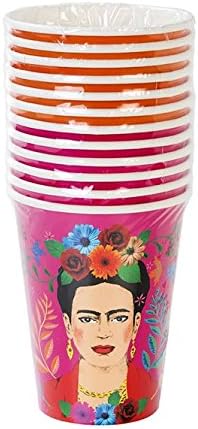 Frida Kahlo Boho Bohemian Design Party Supplies Large Paper Cups 12 oz Set of 24