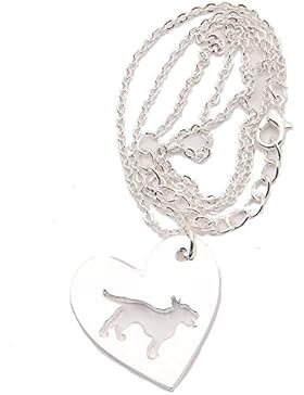 Halskette Bullterrier mit Herz inkl. Isalia Schmucketui