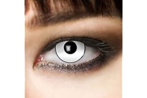 LEO EYES 1 paire de lentilles de contact colorées Mini sclérotique pour Zombie Vampire Cosplay carnaval Zombie Le Noir - sans correction