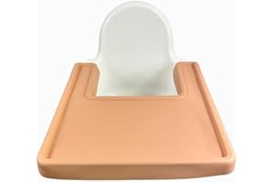 Alimos High Chair Baby Mat Tray Made For IKEA ANTILOP BPA Free Accessories Full Cover Silicone Placemat Dishwasher Safe (Appricot)