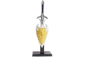 RKS Diffusion Warcraft Coupe Papier Epee Anduin Lothar avec Support et Bouclier Ouvre Lettre