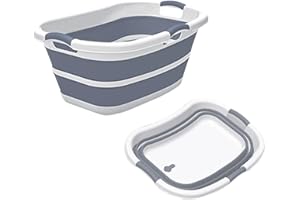 ddLUCK Multi-Functional Collapsible Pet Bathtub with Drainage Hole, 3 Handled Dog Bath Tub, Portable Indoor Outdoor Foldable Washing Tub Bathing Tub Small Pets Bathtub for Puppy Small Dogs Cats