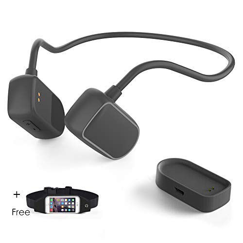 Bone Conduction Bluetooth Headphones Wireless Open Ear MINI Earphone Noise Canceling Microphone Sport Headset for Running,Hiking,Cycling,Driving,Gym and Other Outdoor Activities (Black)
