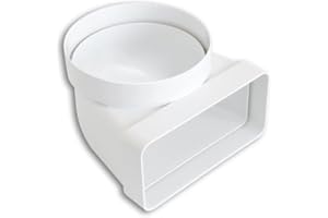 TUBPLA Codo Vertical Mixto PVC Blanco 90º 150x75 a Ø120mm