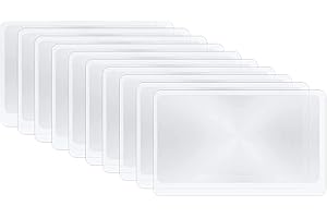 BEYEQCEZ 3X Lupa de Bolsillo 10 Unidades Fresnel Lentes Tarjeta de crédito Lupa Billetera Lupa Lentes Ayuda para Lectura Lupa, Lupas de Bolsillo de Plástico de Tarjeta de Crédito de Lentes Fresnel Regla
