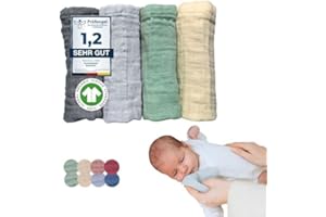 furora BABY Spucktücher Baby 25x25cm klein - 100% Bio Musselin-Baumwolle, sehr weich | Extrem Saugstark, pflegeleicht waschbar (bei 60 Grad)| Mulltücher Musselintücher, Erstausstattung Neugeborene
