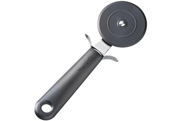 GastroMax pizzaskärare – Livsmedelssäker pizzaskärare/bakverksskärare/pastaskärare i rostfritt stål med halkfritt ergonomiskt BPA-fritt handtag och handskydd – Köksprylar/pizzaugnstillbehör