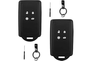 TXERFOLG 2 STK Autoschlüssel Hülle kompatibel mit Renault 4-Tasten Smartkey Autoschlüssel(nur Keyless Go) mit 2 Schlüsselanhänger Silikon Schlüsselhülle-Schlüssel Hülle für Clio/Espace 5/Master Bus/Talisman
