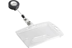 ‎DURABLE Durable Namensschild Hartbox mit Jojo Ausweiskartenhalter, 10 Stück, transparent, 801219