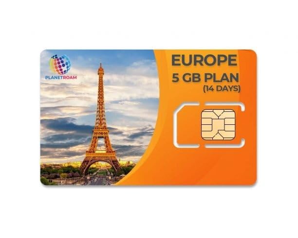 Europe 5GB 4G Plan (14 Days) (Voice+Data SIM Card)
