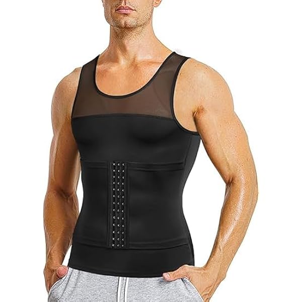 Bingrong Sauna shirt heren afvallen transpiratie pak sauna vest buikweg body shaper neopreen lichaamsvormer sauna pakken shirt fitness korset zweetvest shapewear tank top, zwart, XXL Bingrong Sauna shirt heren afvallen transpiratie pak sauna vest buikweg body shaper neopreen lichaamsvormer sauna pakken shirt fitness korset zweetvest shapewear tank top, zwart, XXL
