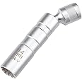 JNNJ Magnetic Spark Plug Socket, Thin Walled Swivel Socket Removal Tool, Universal Standard Spark Plug Socket Set with Magnetic Design, 360° Degree Swivel, Car Accessories for Most Vehicles(14mm)