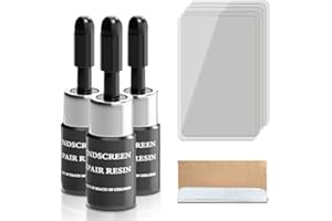 NIMEDALA Cracks Gone Glass Kit de réparation de verre pour pare-brise, liquide de réparation rapide pour les éclats, les fissures, les fissures en forme d'étoile (30 g) (lot de 3)