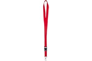 WWW.KARTEO.DE Karteo Schlüsselband rot mit Karabinerhaken und Schnalle [1 Stück] 20 mm Lanyard Ausweishalter zum Umhängen von Ausweishüllen Kartenhüllen Schlüssel