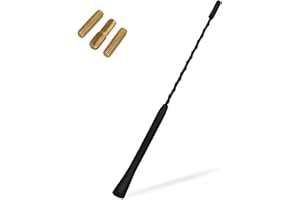 Henyall 1 Pcs Universal Car Antenna Replacement,AM/FM/DAB Roof Car Radio Aerial Mast,Replacement Radio Car Signal Booster Rod Car Antenna for Vehicles,9 inches,Black (with Screws M4 M5 M6)