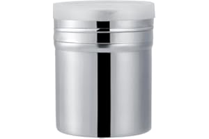 ‎SEAFRONT Shaker do Kakao w Proszku ze Stali Nierdzewnej Posypka do Cukru Pudru z pokrywką do Mąki i Cukru Pudru Przesiewacz do Cukru Pudru Pojemnik na Lukier Czekoladowy (S)