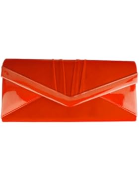 Girly HandBags Samt Handtasche aus glänzend Kunstleder Abendtasche Clutch