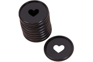 Craftelier - Plastikowe pierścienie dyskowe M z wycinanym sercem do oprawienia planerów lub albumów | Idealny do scrapbookingu i innych rzemiosła | 9 sztuk 35 mm Średnica - kolor czarny