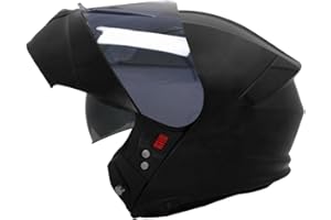 Zorax ZOR-838 Black M (57-58cm) Motorbike Helmet + Extra Dark Smoke Visor - Modular Flip up Front Motorcycle Helmet