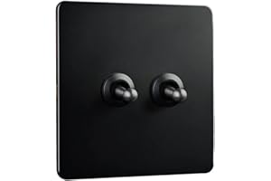 KOINEN Interrupteur mural, interrupteur à bascule, interrupteur en laiton panneau d'interrupteur à bascule personnalité noire hôtel et famille d'accueil interrupteur en métal applique interrupteur à bascule,