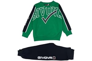 GIVOVA Tuta Giro Collo per Bambino in Felpa Invernale in Vari Modelli, Completo Maschile Sportivo Adatto per la Palestra Calcio e Tempo Libero.