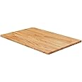 vidaXL Solid Oak Wood Countertop - Varnished 60cm x 40cm x 1.5cm, Multipurpose Light Brown Desktop/Tabletop for Bathrooms and More