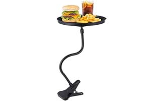 JSCARLIFE Car Tray Holder, Multi-Functional Food Drink Beverage Table Cup Holder 360-degree Swivel Dining Table Clip Type Storage Tray