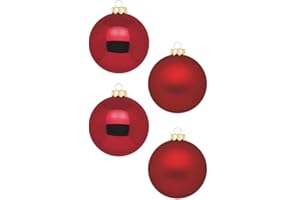INGE-Glas Magic Weihnachtskugeln 12 STK 8cm | Schöne Christbaumkugeln aus Glas Große Kugeln in Karton-Box Christbaumschmuck Weihnachtsbaumschmuck Weihnachtsbaumkugeln (Ochsenblut Rot Glanz Matt)