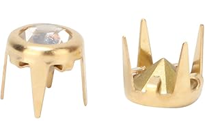 FDIT 50 Uds remaches de cristal tachuelas de diamantes de imitación de moda DIY tachuelas de garra de diamantes de imitación para decoración de manualidades(Oro)