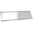 ExcelMark 2" x 8" Aluminum Name Plate Holder for Desk - Office Business Door Sign Holder - Silver